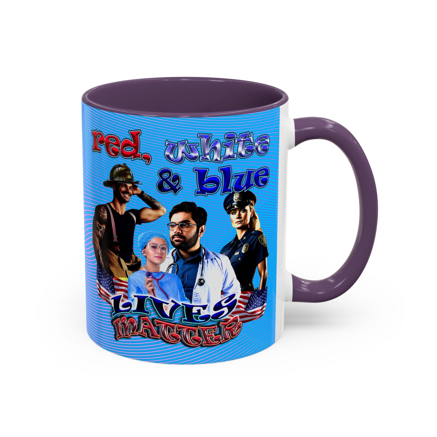 rw&b lives matter - Accent Mug (light blue-purple wave)
