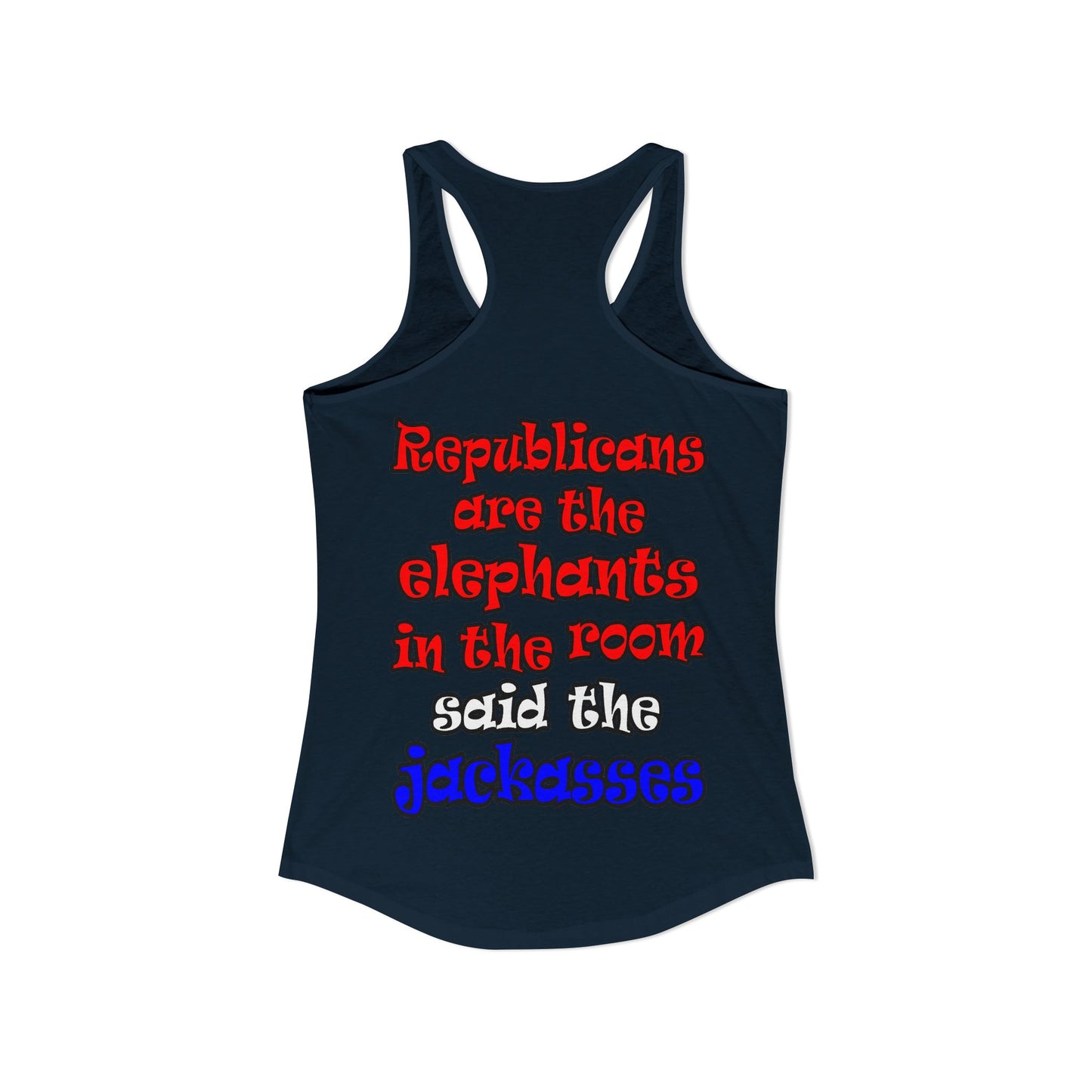 donkeys and elephants - Women's Ideal Racerback Tank