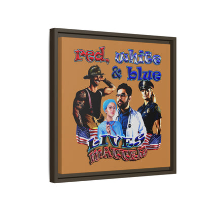rw&b lives matter - framed canvas art (light brown)