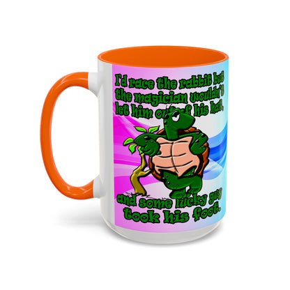 turtle race - Accent Mug (light blue-pink wave)