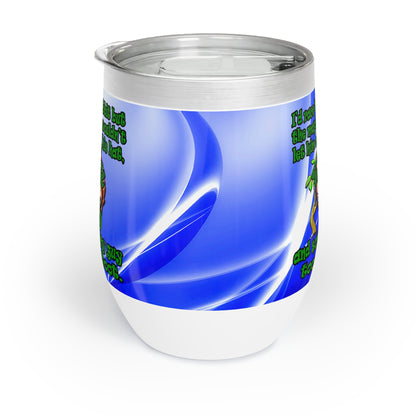 turtle race - Chill Wine Tumbler (blue-white wave)