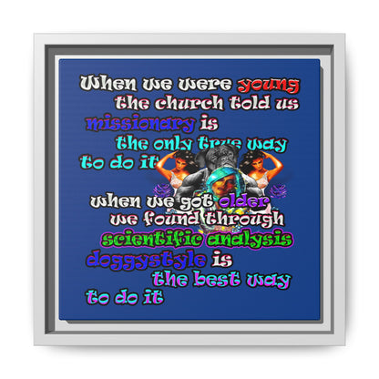 doggystyle - framed canvas art (dark blue)