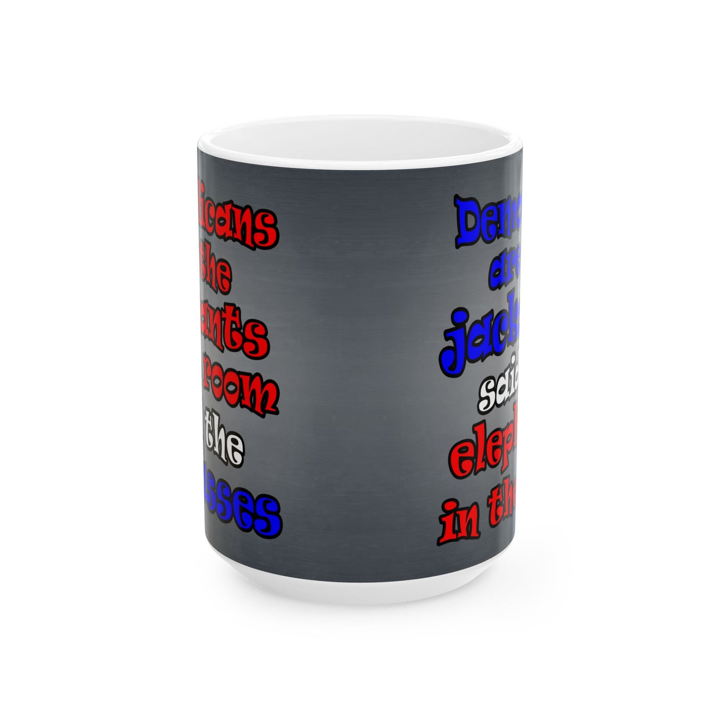 donkeys and elephants - White Mug (grey-light grey)