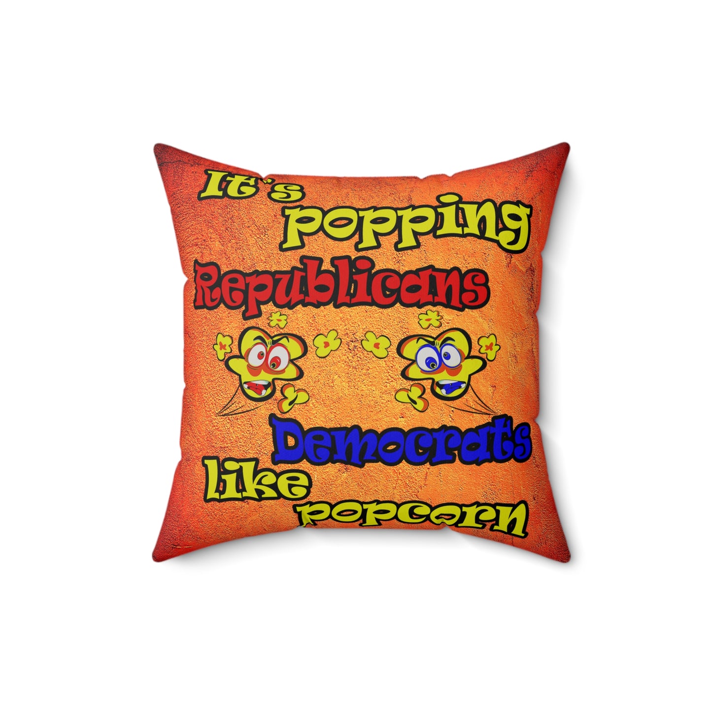popping like popcorn - Faux Suede Square Pillow - (burnt orange)