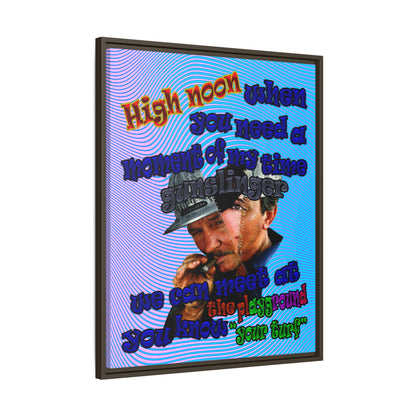 high noon - framed canvas art (light blue-purple wave)