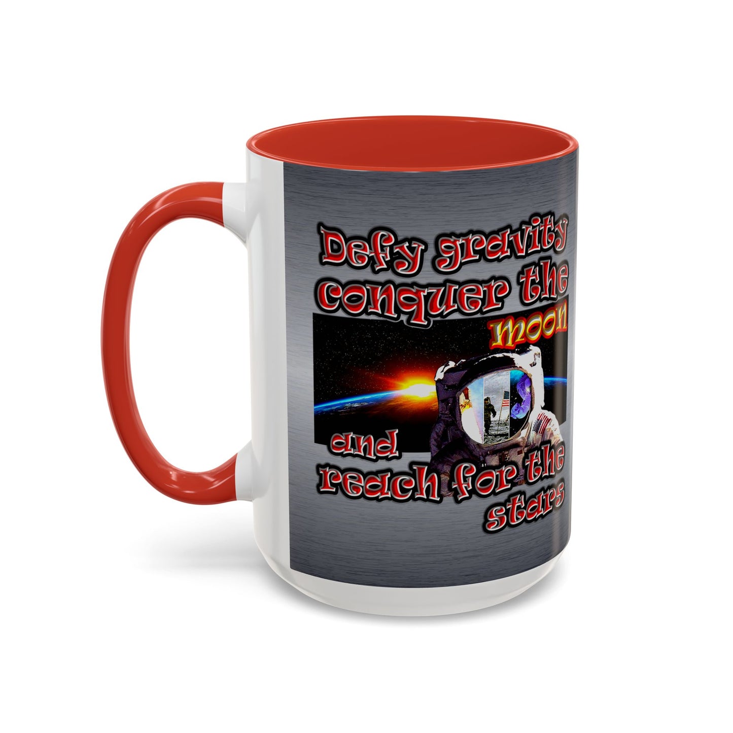 defy conquer reach - Accent Mug (brushed nickel)