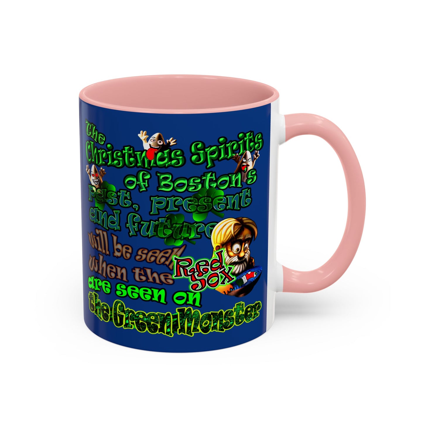 christmas spirits of boston - Accent Mug (dark blue)