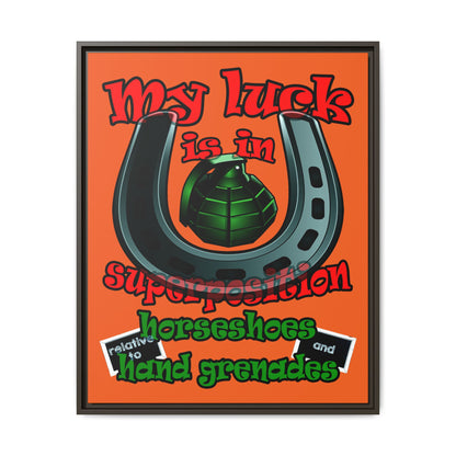 my luck - framed canvas art (orange)