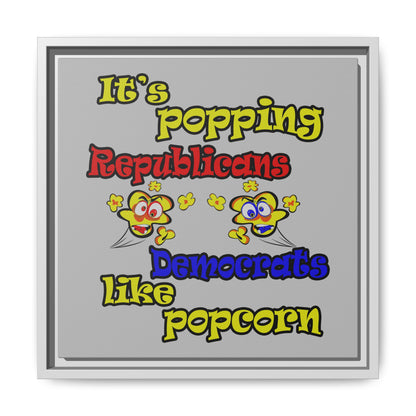 popping like popcorn - framed canvas art (light grey)
