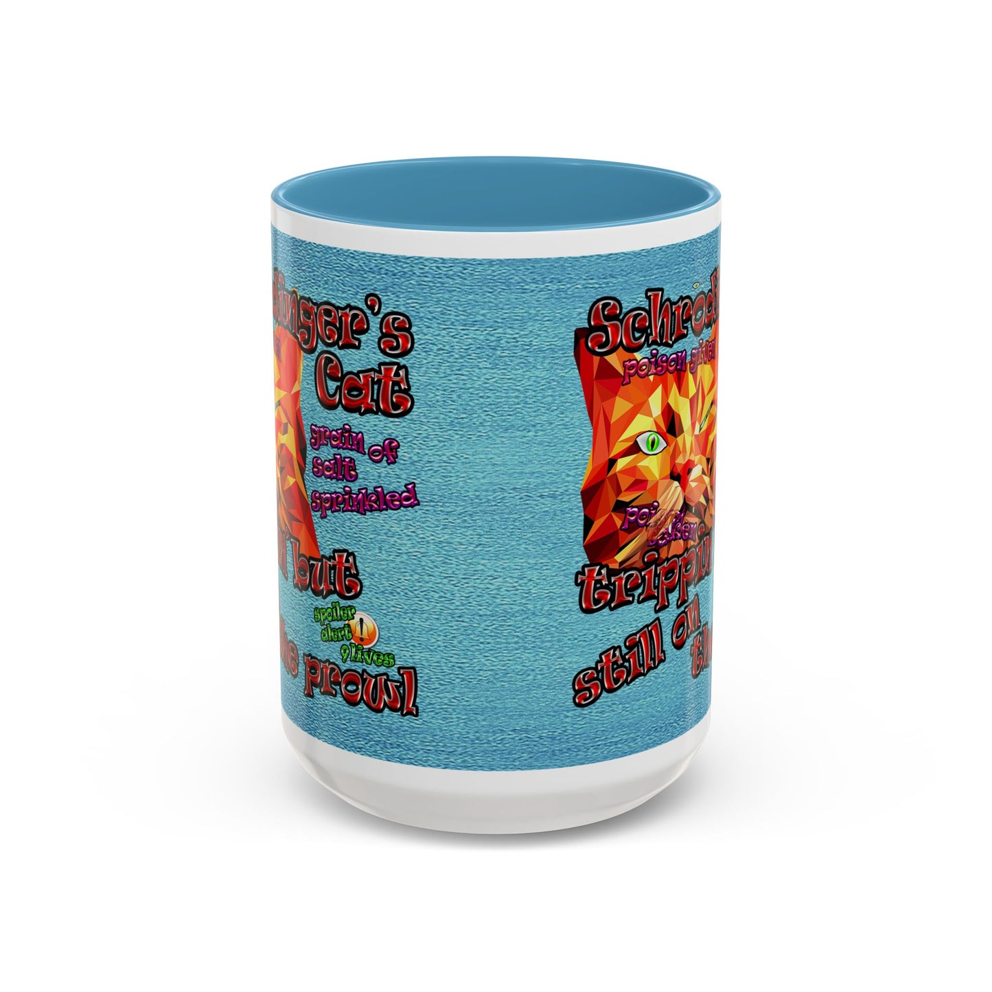 schrodinger's cat - Accent Mug (faded blue)
