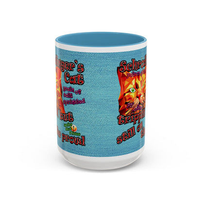 schrodinger's cat - Accent Mug (faded blue)