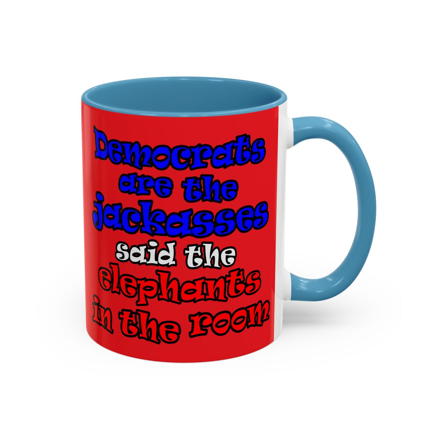 donkeys and elephants - Accent Mug (red)