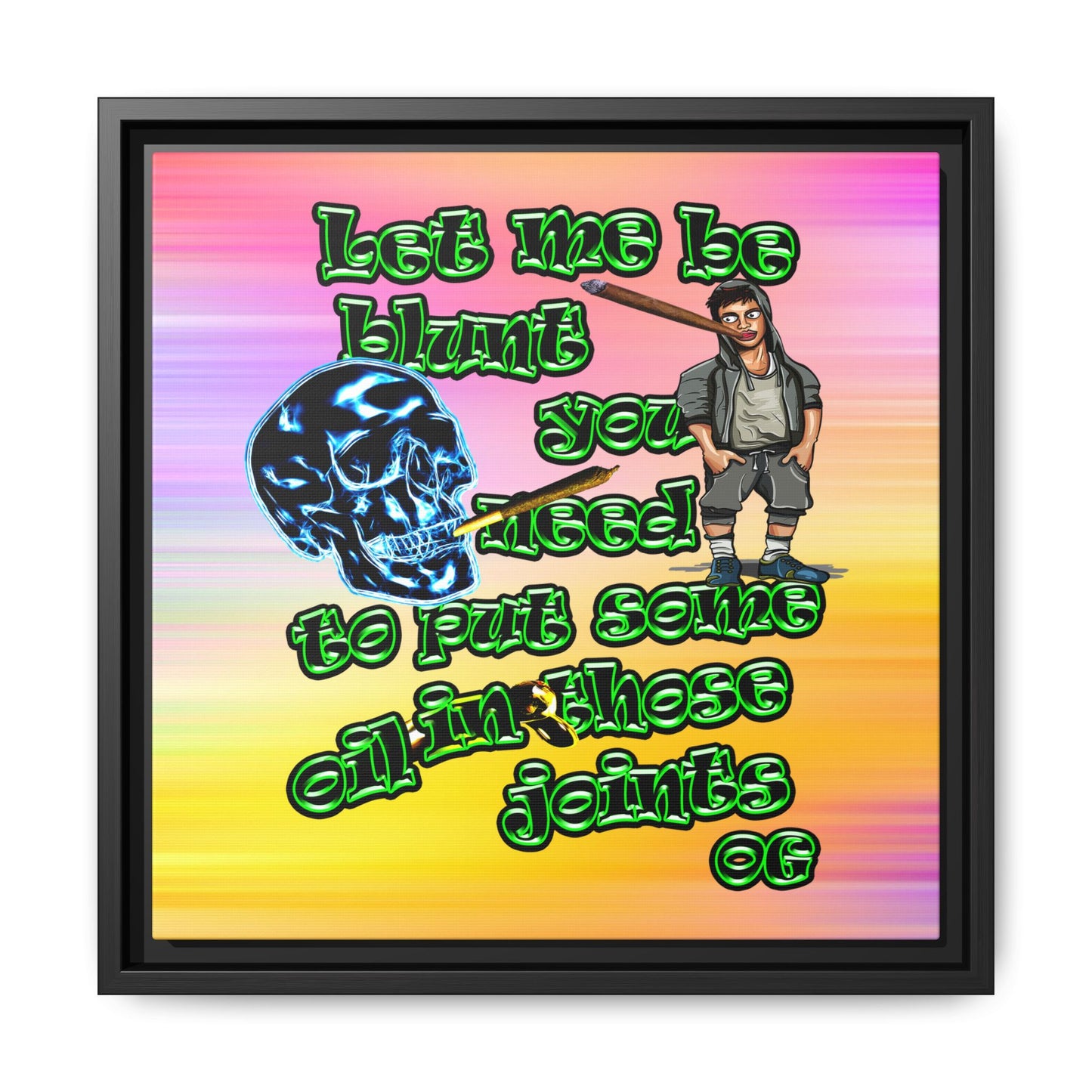 og - framed canvas art (color blur)