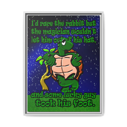 turtle race - framed canvas art ('snoops' background)