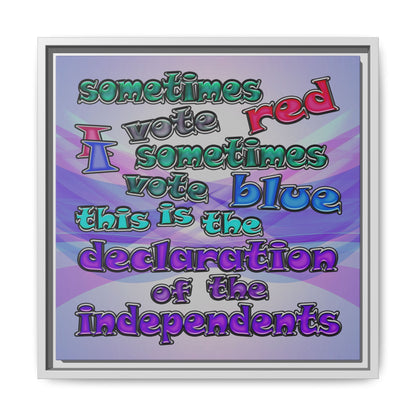 declaration of the independents - framed canvas art (light blue-pink wave)