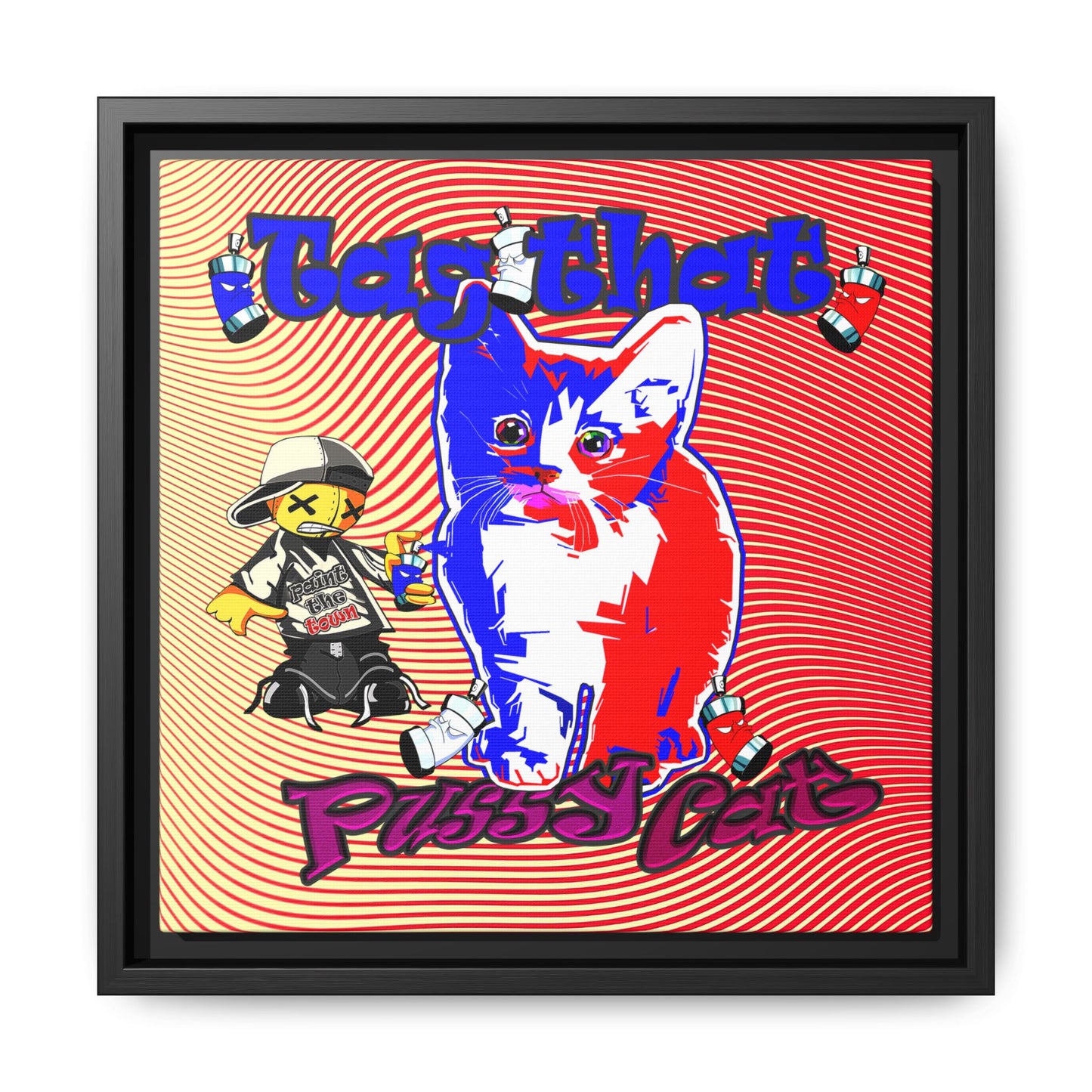 tag that - framed canvas art (yellow-orange wave)