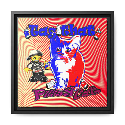 tag that - framed canvas art (yellow-orange wave)