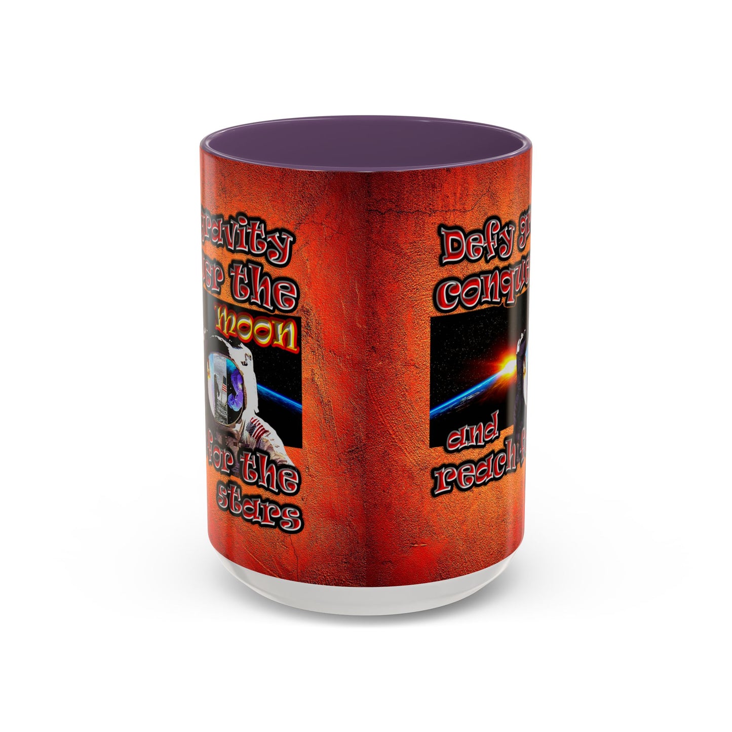defy conquer reach - Accent Mug (burnt orange)