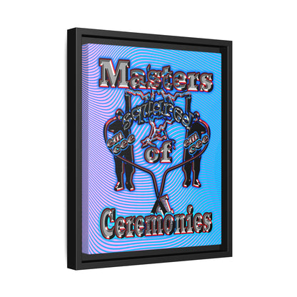 em cee squared - framed canvas art (light blue-purple wave)