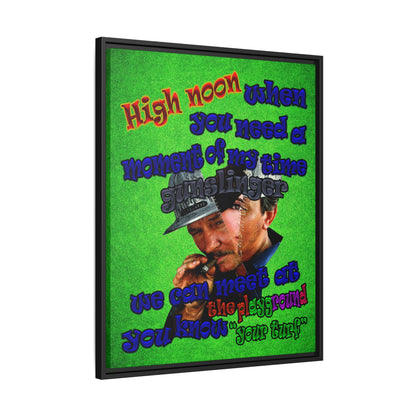 high noon - framed canvas art (green turf)