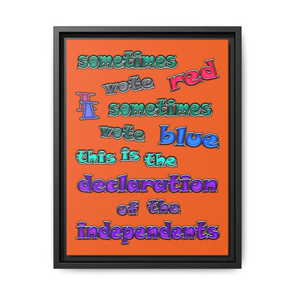 declaration of the independents - framed canvas art (orange)