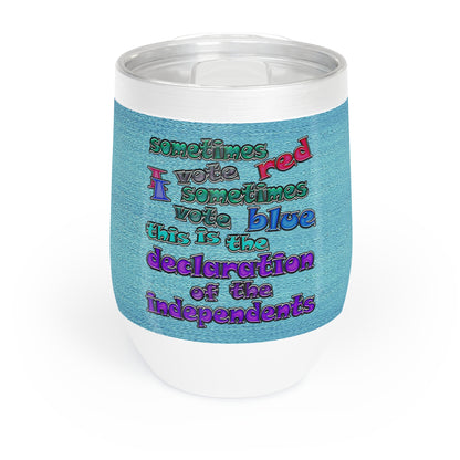 declaration of the independents - Chill Wine Tumbler (faded blue)
