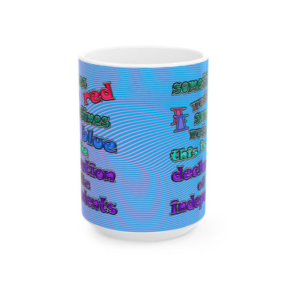 declaration of the independents - White Mug (light blue-purple wave)