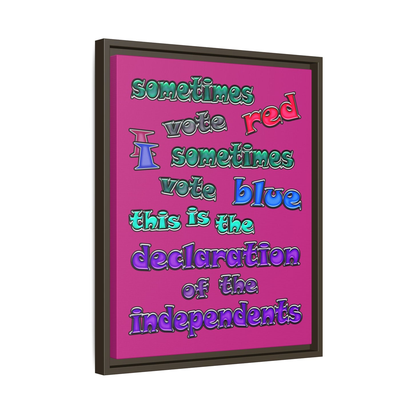 declaration of the independents - framed canvas art (pink)