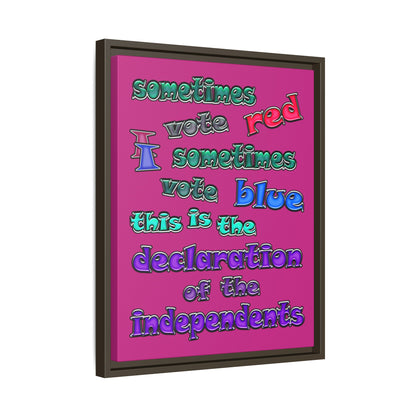 declaration of the independents - framed canvas art (pink)