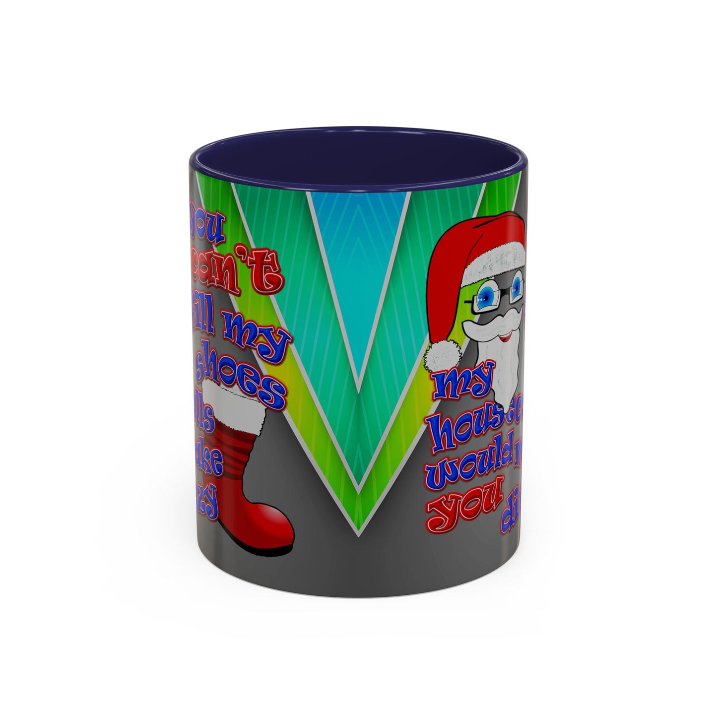 santa's shoes - Accent Mug (rainbow split)