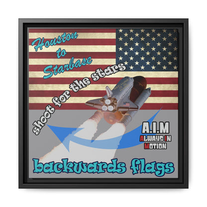 shoot for the stars - framed canvas art (grey)