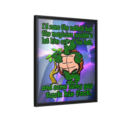 turtle race - framed canvas art (grey-pink wave)