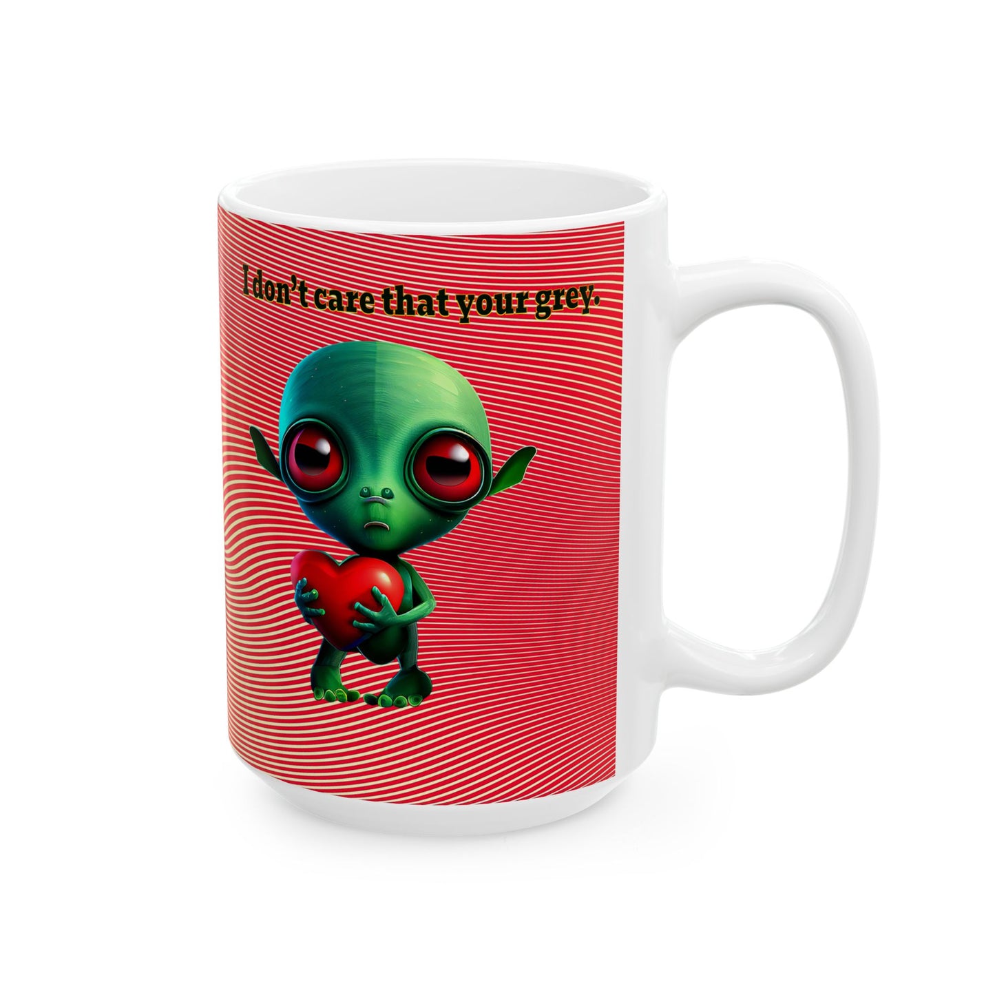 I don't care that your grey - White Mug (yellow-orange wave)