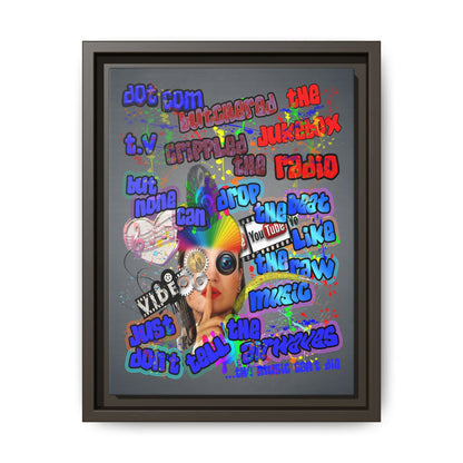 drop the beat - framed canvas art (grey-light grey)