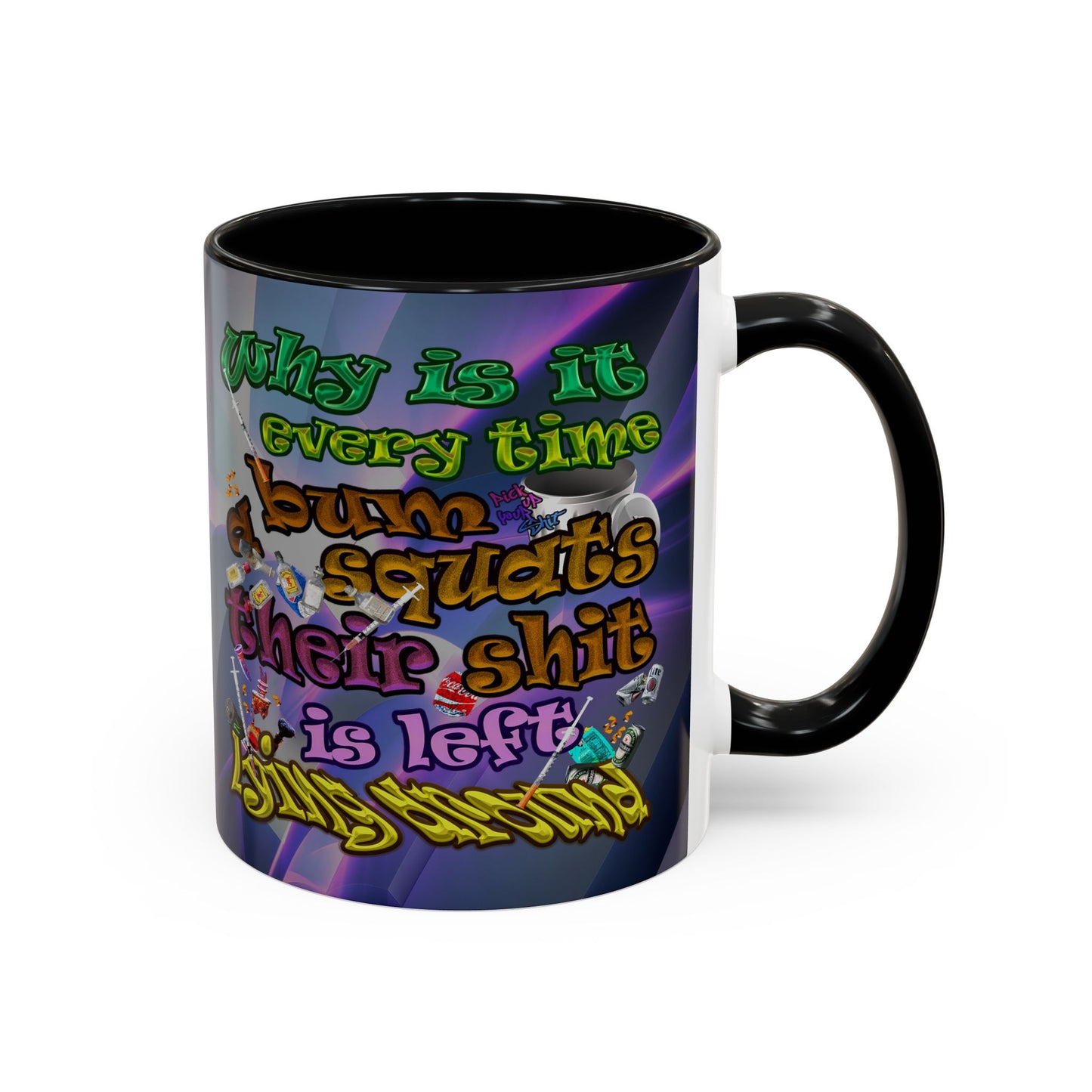 the bum's shit - Accent Mug (grey-pink wave)