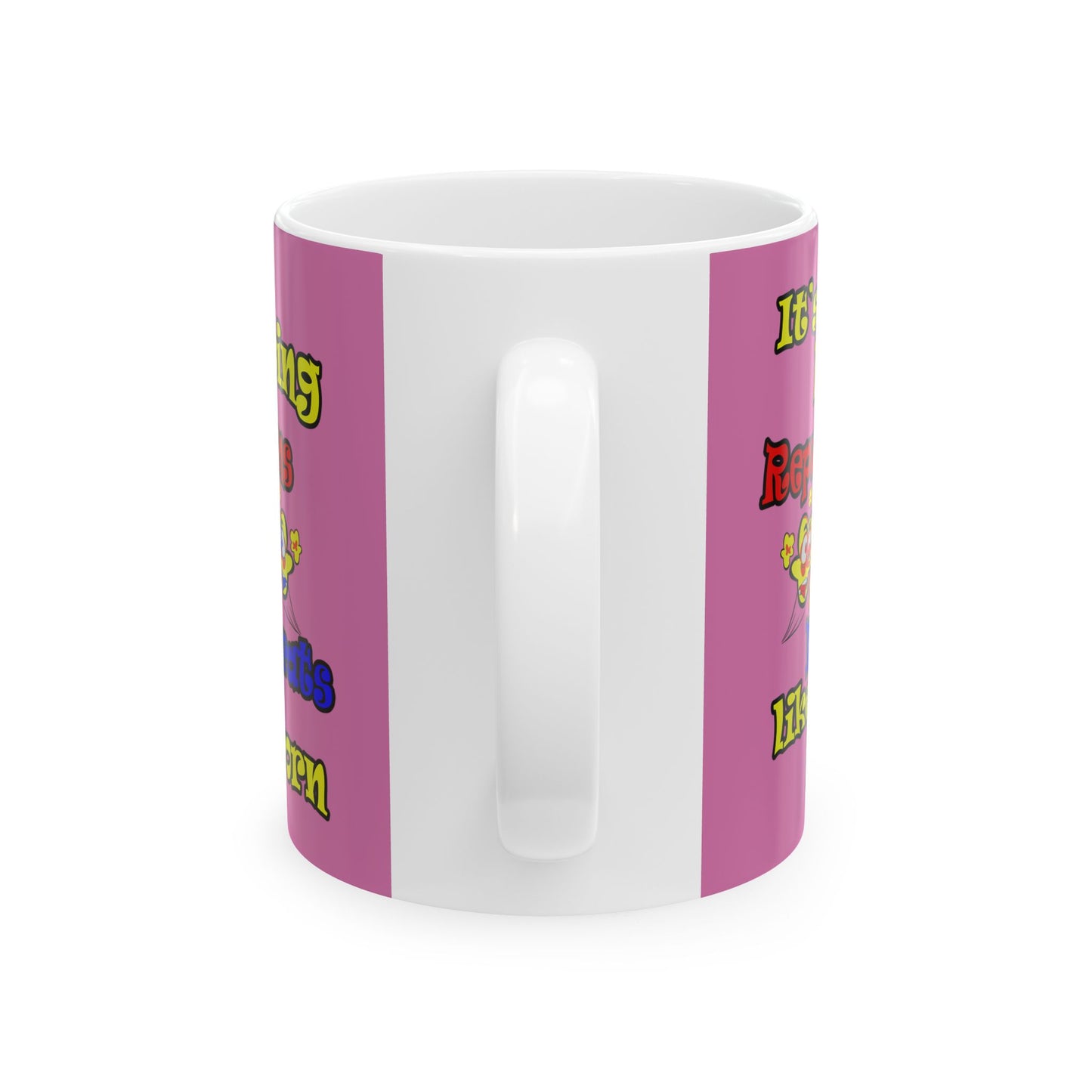 popping like popcorn - White Mug (light pink)