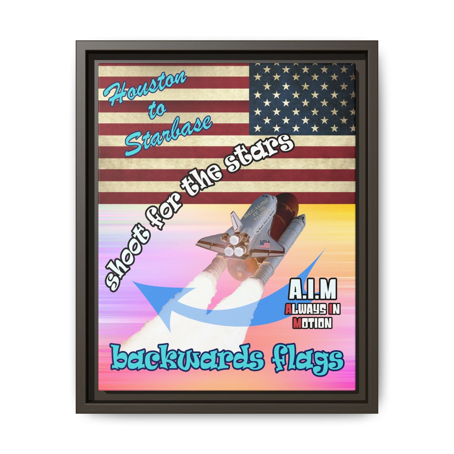 shoot for the stars - framed canvas art (color blur)