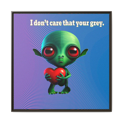 I don't care that your grey - framed canvas art (light blue-purple wave)
