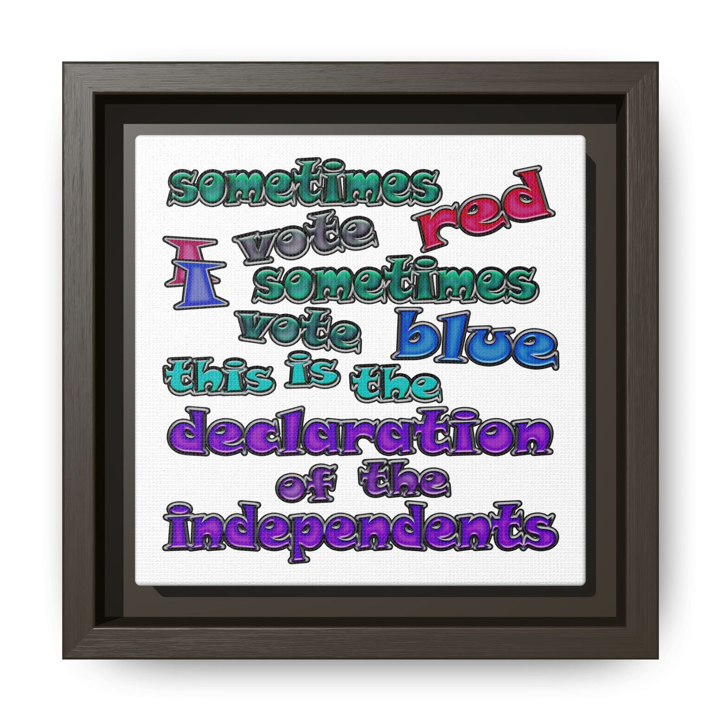 declaration of the independents - framed canvas art (white)
