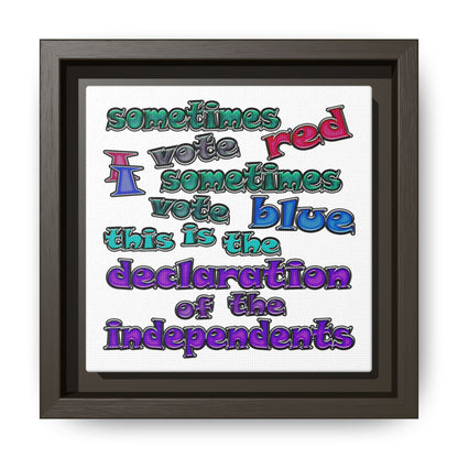 declaration of the independents - framed canvas art (white)