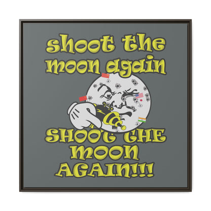 shoot the moon again - framed canvas art (dark grey)