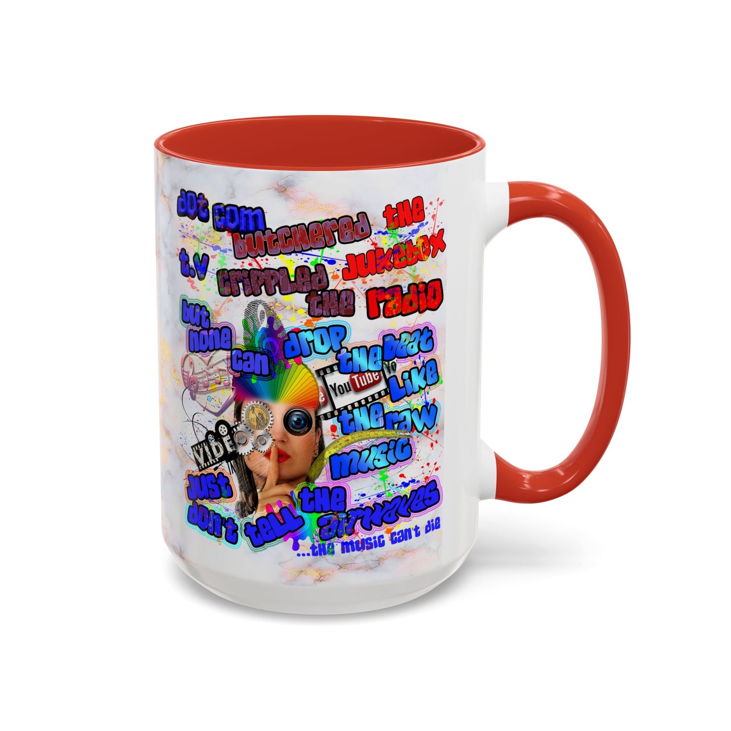 drop the beat - Accent Mug (white marble)