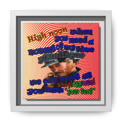 high noon - framed canvas art (yellow-orange wave)