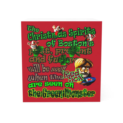 christmas spirits of boston - note cube (dark red)