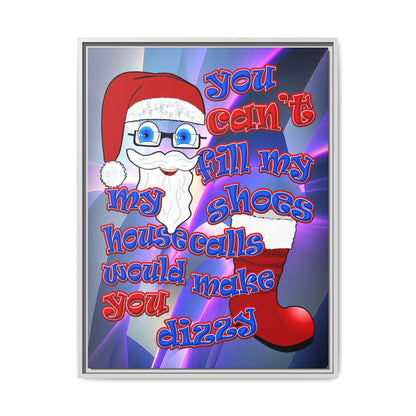 santa's shoes - framed canvas art (grey-pink wave)