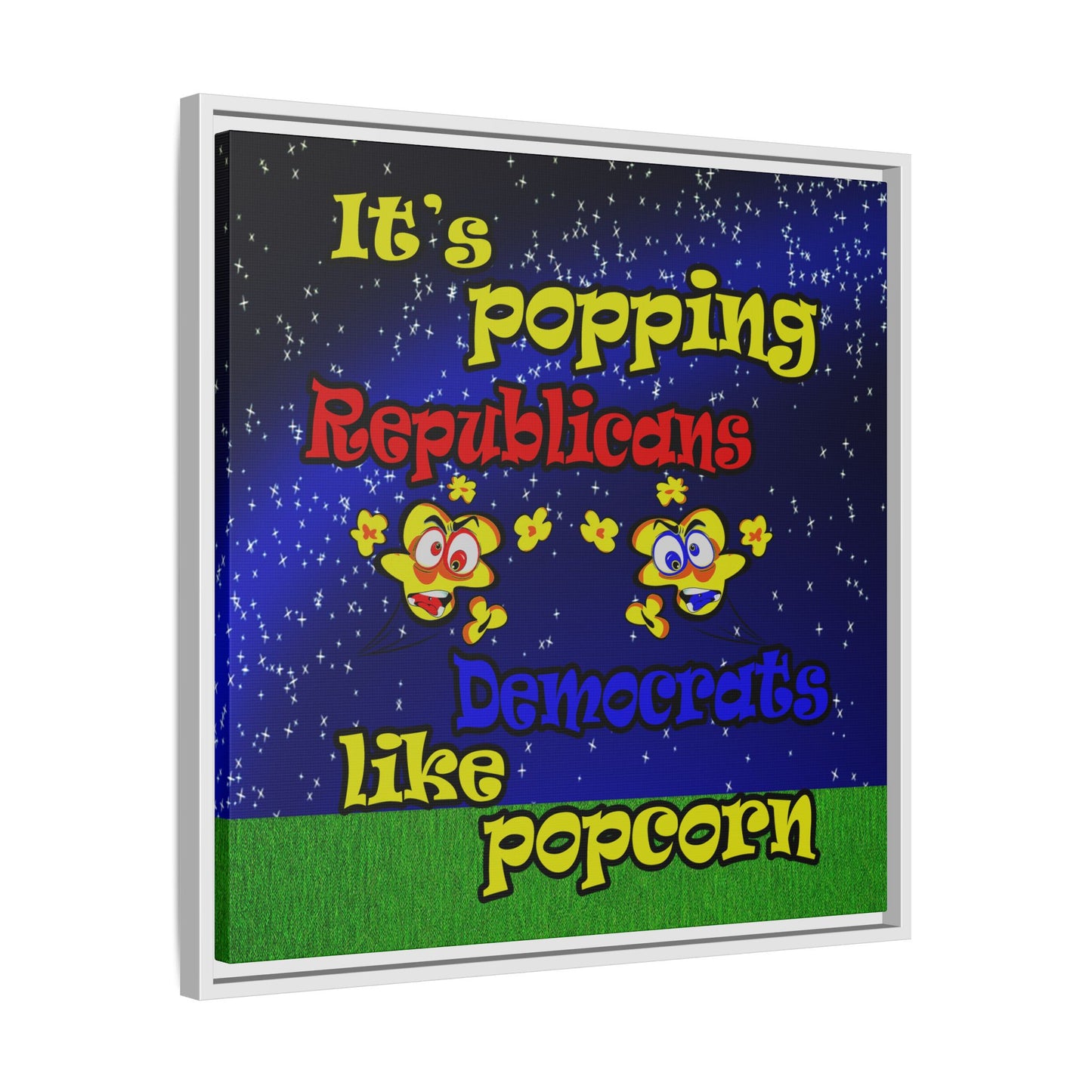 popping like popcorn - framed canvas art ('snoops' background)