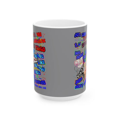 drop the beat - White Mug (grey)