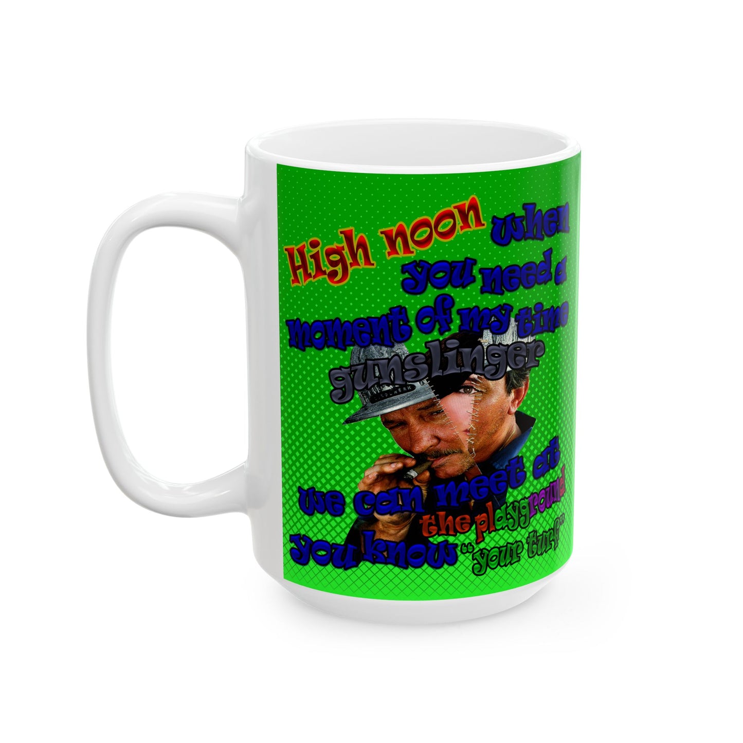 high noon - White Mug (logo green)