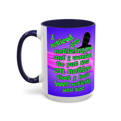 noticed you noticing - Accent Mug (purple-pink wave)