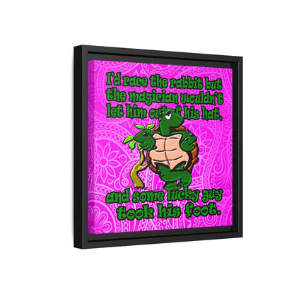 turtle race - framed canvas art (pink swirl)